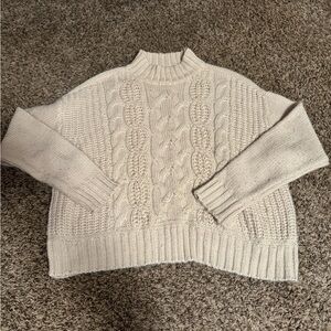 Lucky Brand Cream Cable Knit Turtleneck Sweater